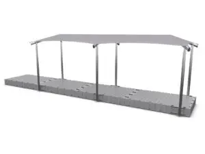 EZ Shade 8' x 20' canopy on a gray EZ Dock