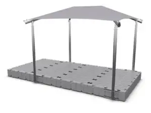 EZ Shade 10' x 12' canopy on a gray EZ Dock