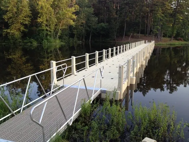 EZ Dock gangway connecting shoreline to a floating dock