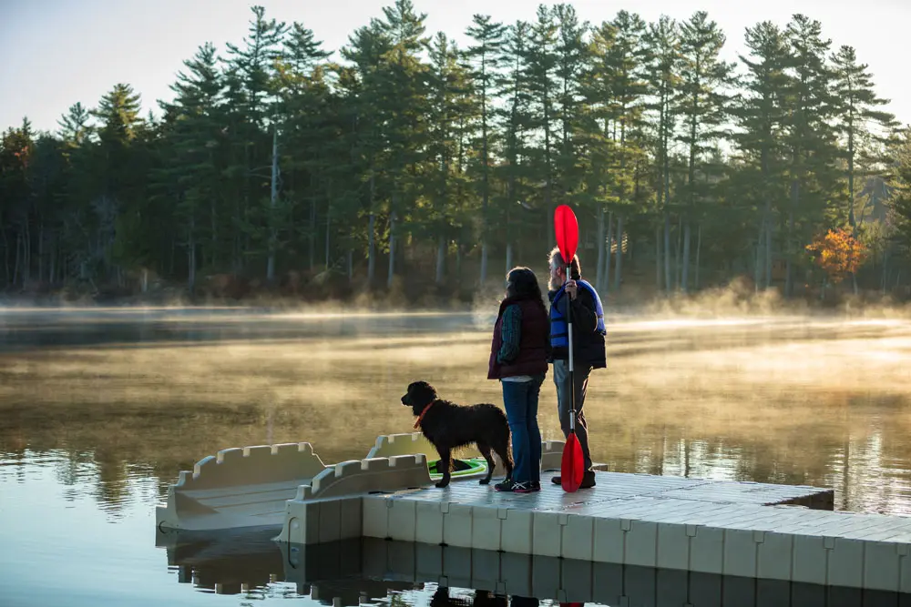 Residential dock with PWC port